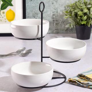 Gracious Dining 3-Tier Tid Bit Bowl with Metal Stand