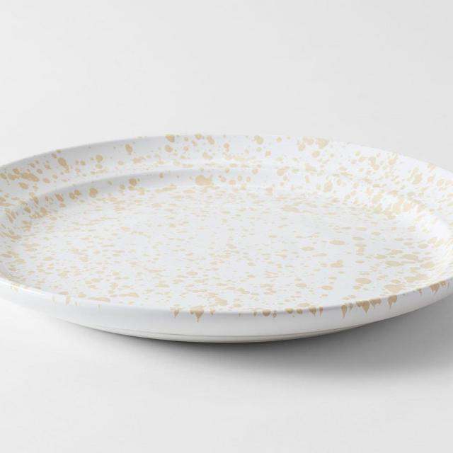 Cream on White Splatterware 20.75 Inch Platter