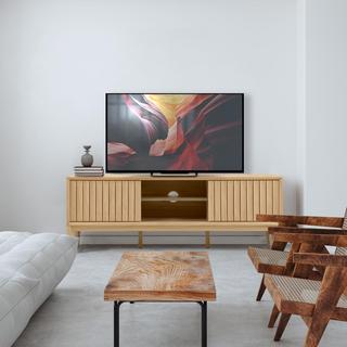 Gennaro Farmhouse 3-Storage Sliding Door TV Stand