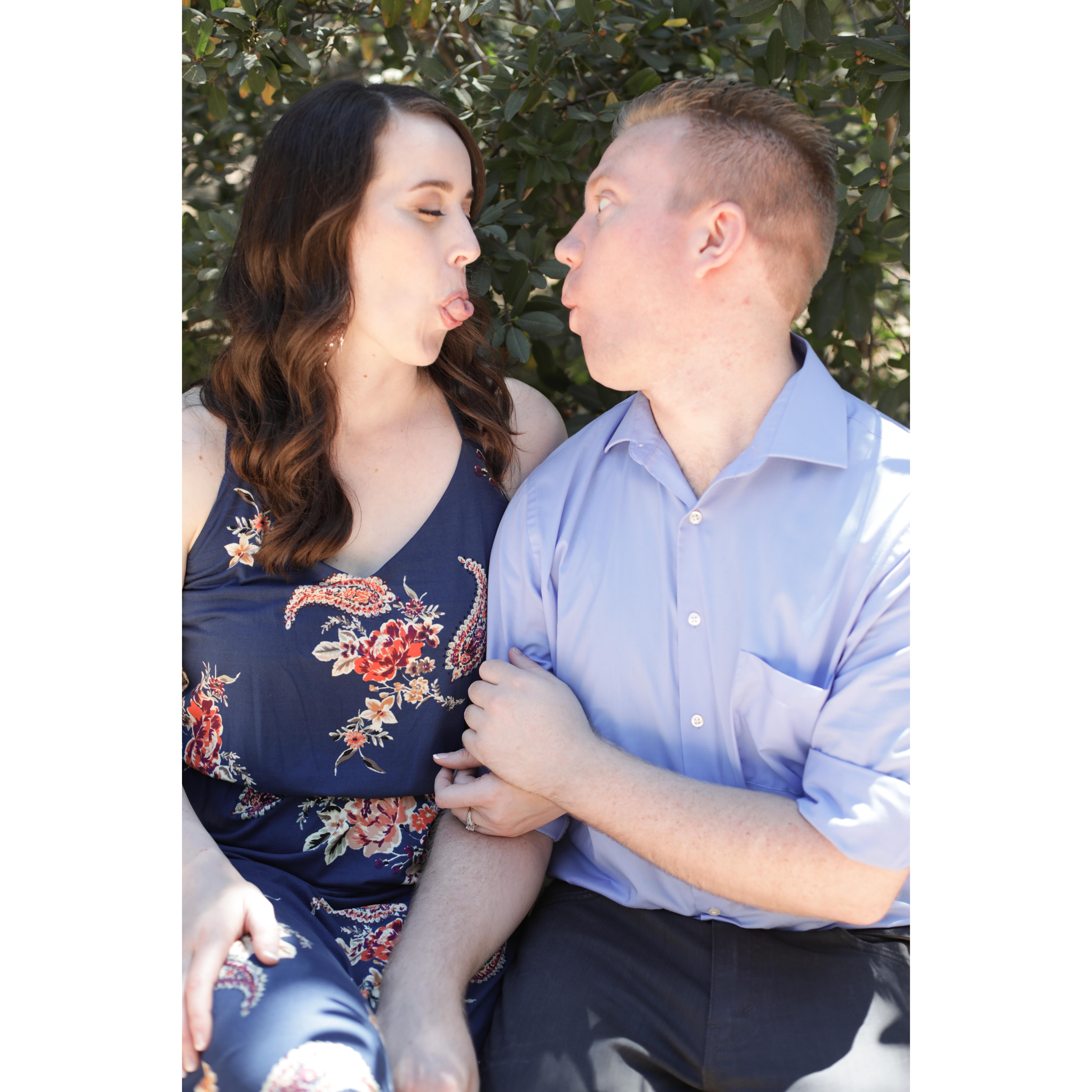 We love to make each other laugh with silly faces even during a romantic photo shoot
