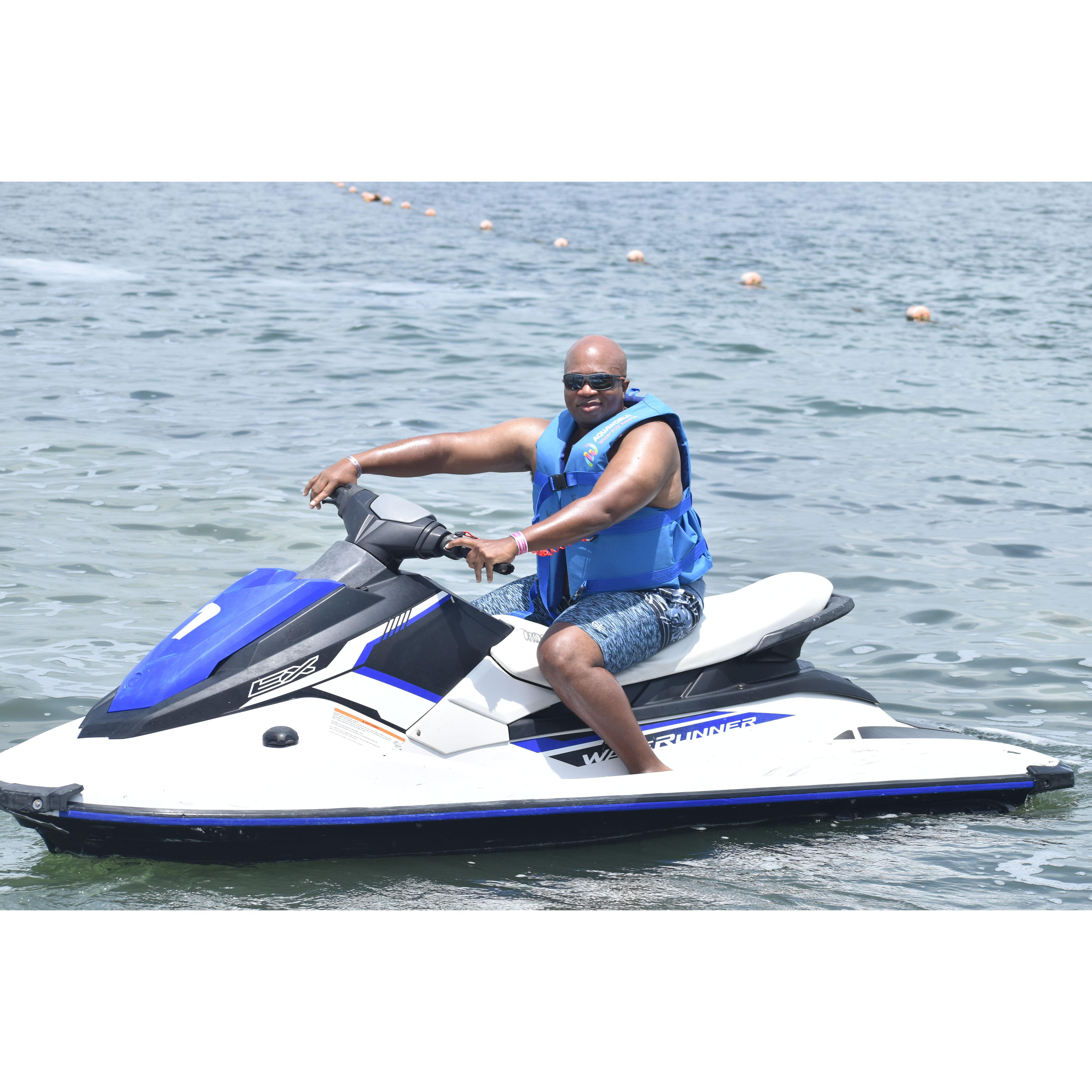 Freddy loves to jetski