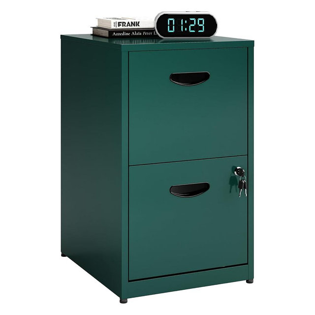 Polup 2 Drawer File Cabinet with Lock, Office File Cabinet with Drawers for Under Desk, Small Filling Cabinet for Home Office, Green, Assembly Required