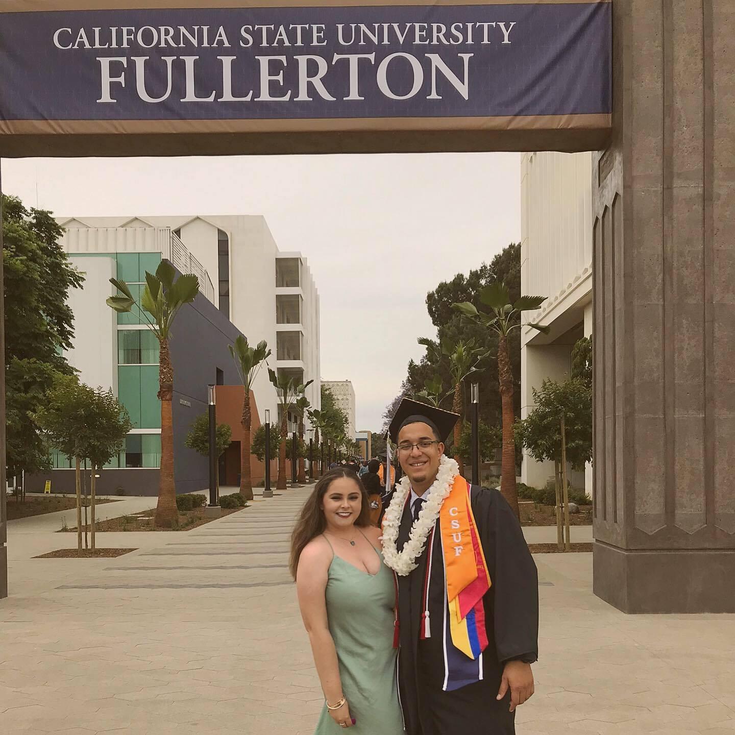 Jenna and Nick celebrating Nick's graduation from Cal State Fullerton