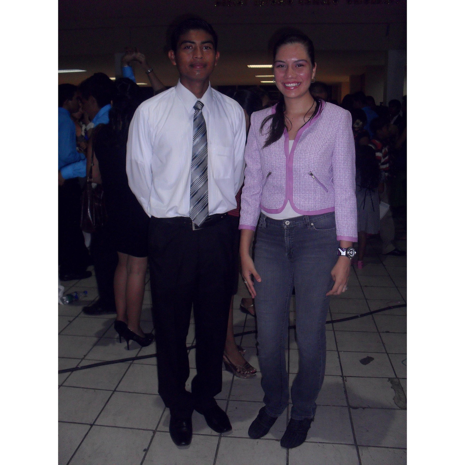 Aww! At his High School graduation ceremony.
Sometime in June 2012! 
It hadn't been long after we met so that's why he looked so serious, he didn't talk much at THAT time HAHAHAHA