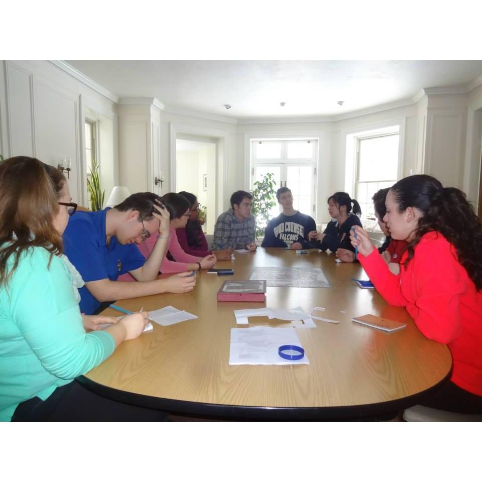 We both joined student leadership at Penn Newman, as seen from this picture of us at leadership retreat. When Matthew was purged from leadership, Aubrie started crying and was therefore also purged.