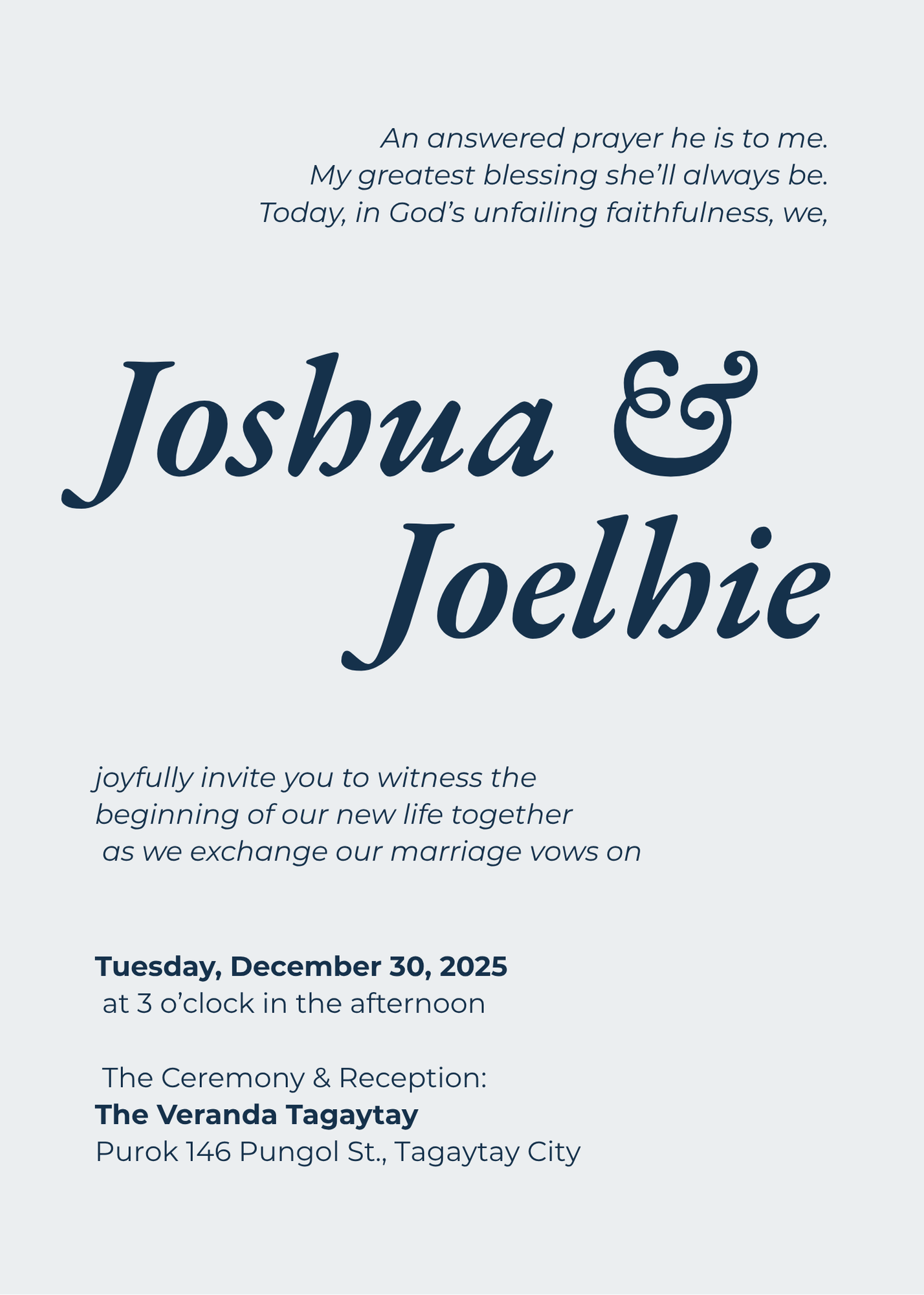 The Wedding Website of Joshua Adao and Joelhie Mesoga