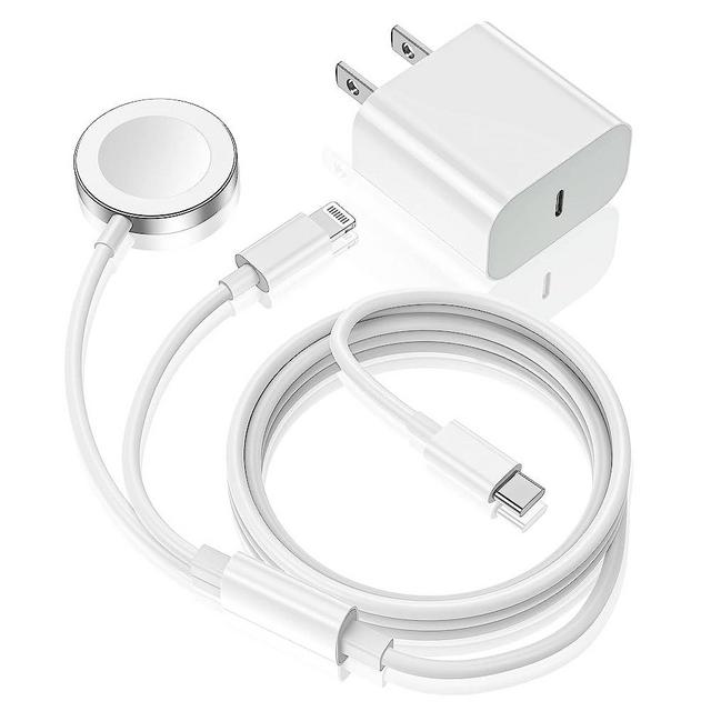 Apple Watch Charger,Upgraded 2-in-1 USB C Fast iPhone Watch Charger [Apple MFi Certified] 6FT Magnetic Charging Cable with 15W Wall Charger Block for Apple Watch Series SE/8/7/6/5/4/3/2/1 & iPhone 14