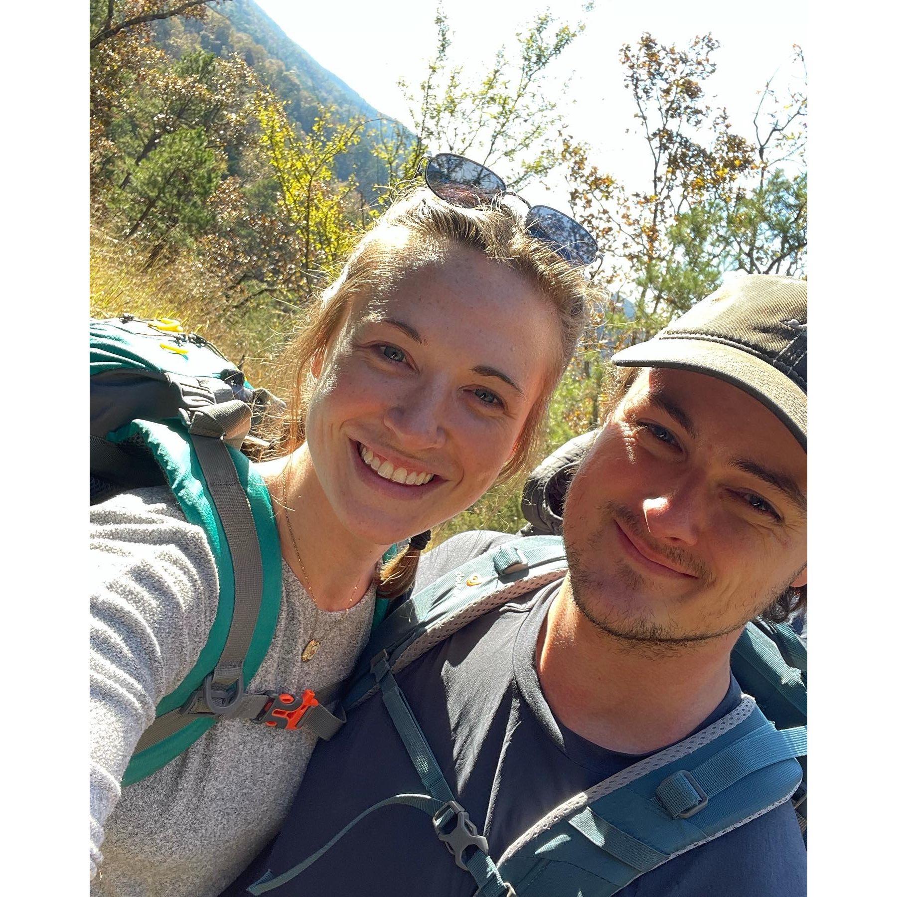 Our first backpacking trip together in Broken Bow, Oklahoma