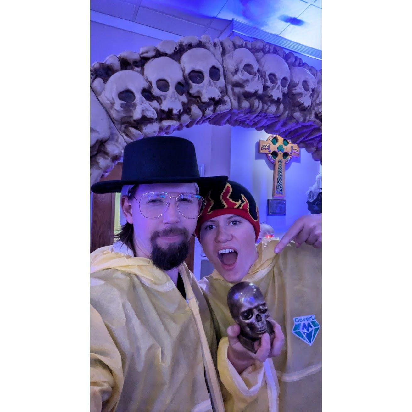 Our greatest achievement as a couple- winning Zack and Theresa's costume contest at their wedding