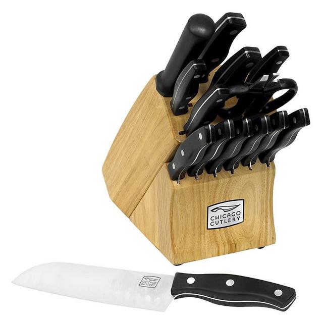 Chicago Cutlery Metropolitan High-Carbon Blade Block Knife Set (15-Piece)