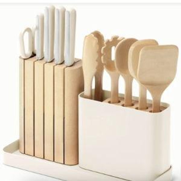 Knife & Utensil Set, Color: Cream