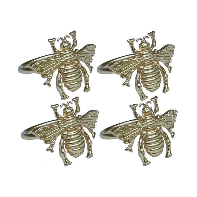 Manor Luxe Bourdon Elegant Metal Napkin Rings, Set of 4