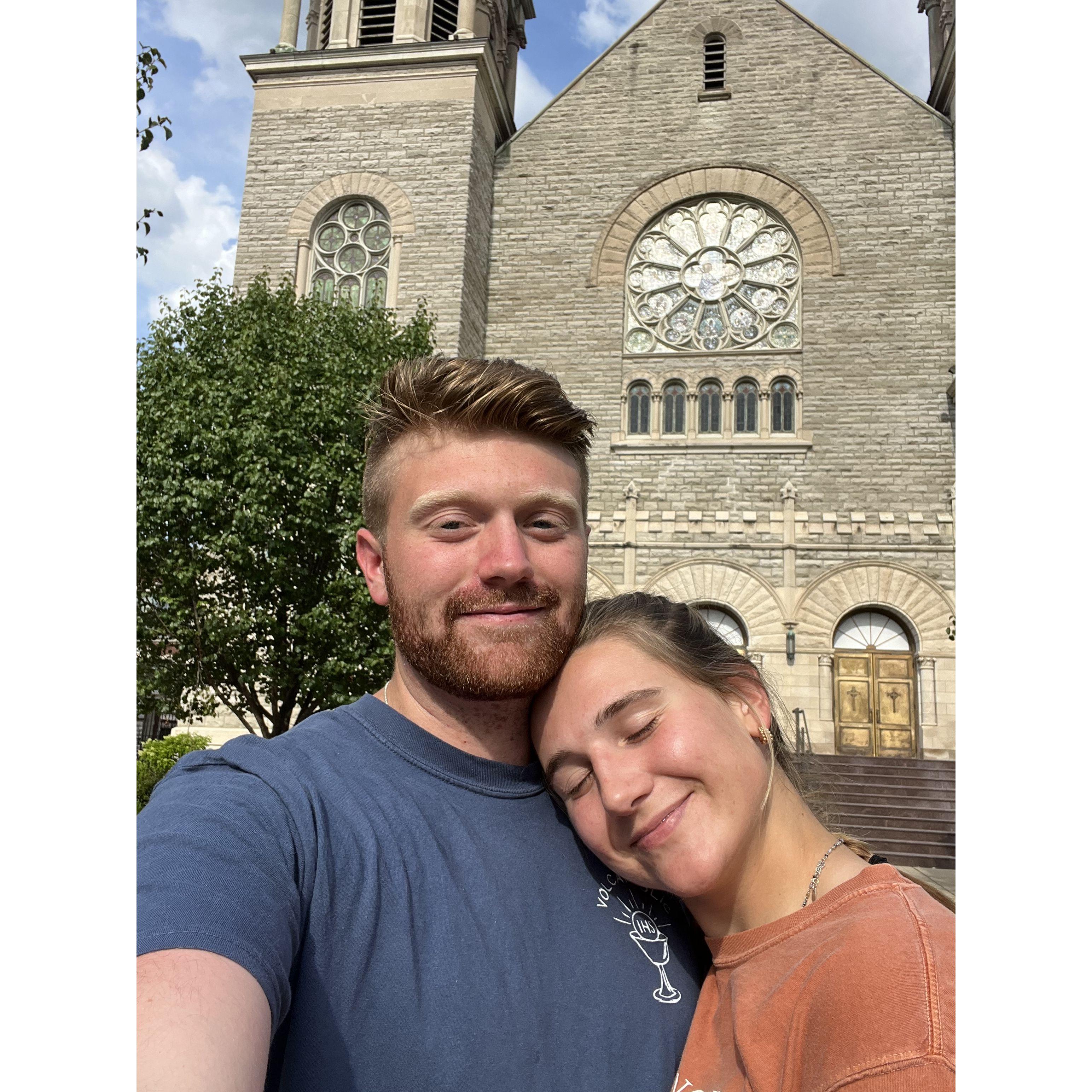 Outside of Grand Rapids, MI Cathedral. Near Justin's hometown.