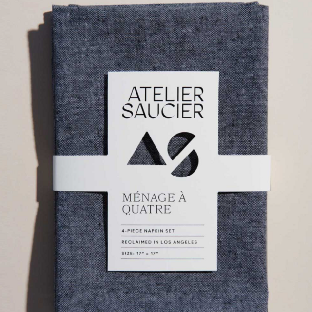 JAPANESE CHAMBRAY NAPKINS | SET OF FOUR - ATELIER SAUCIER