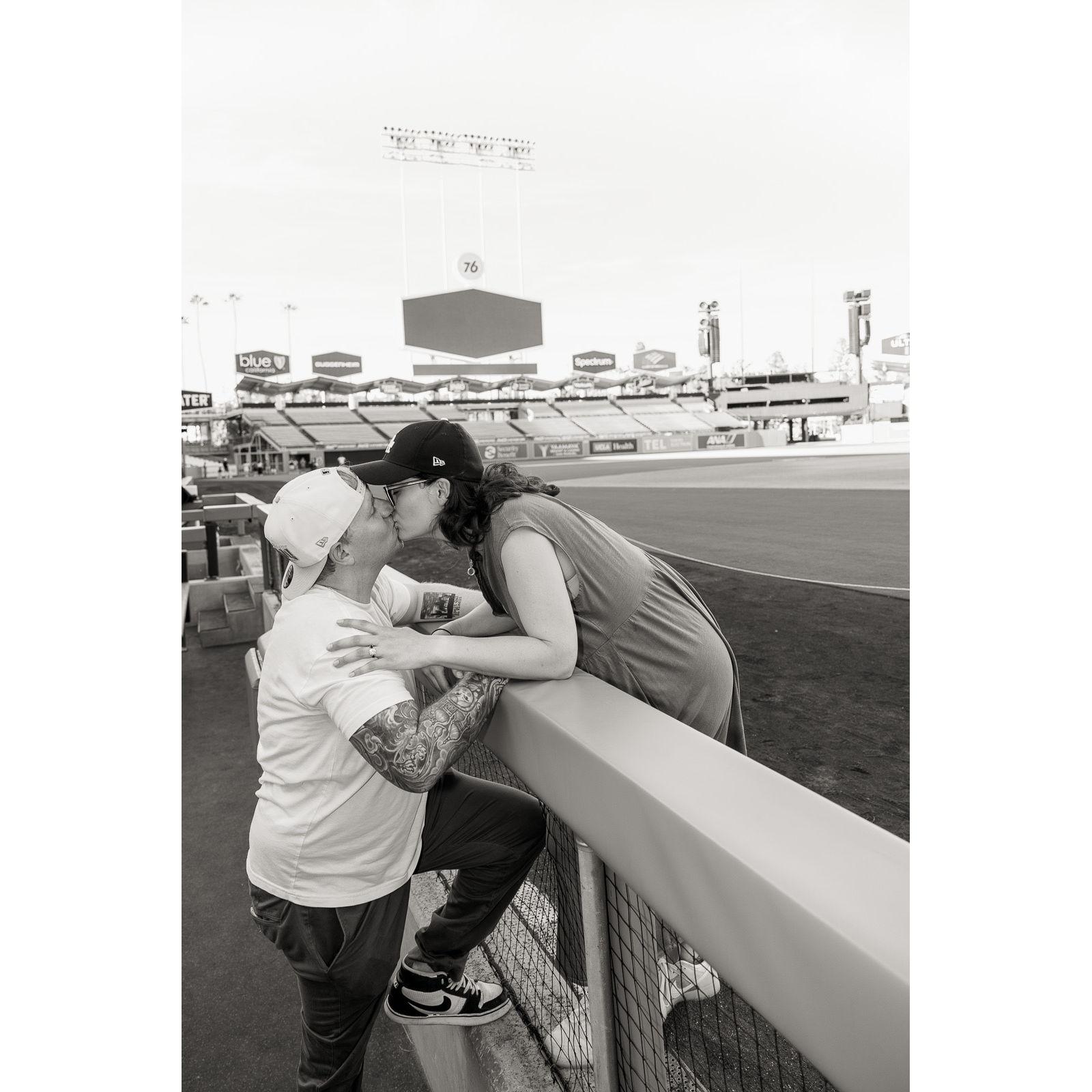 Saying "yes" from the dugout!