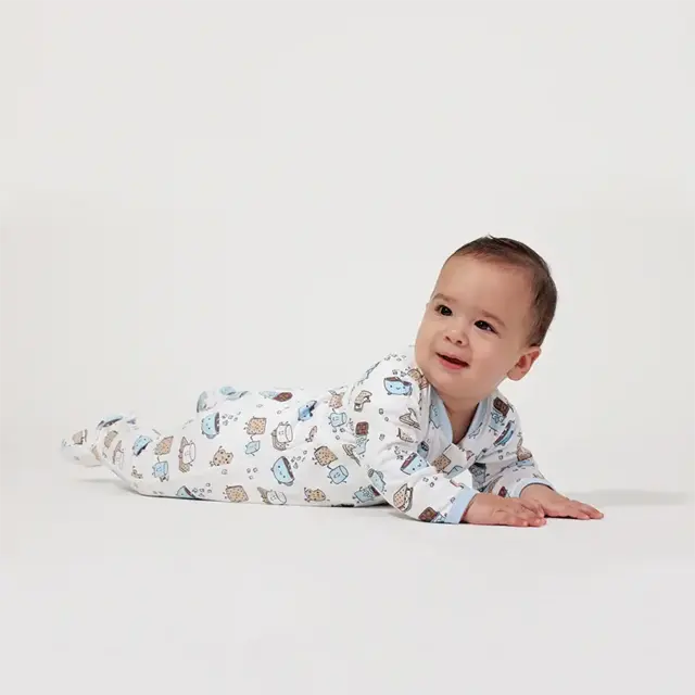 Smores Blue Zipper Footie