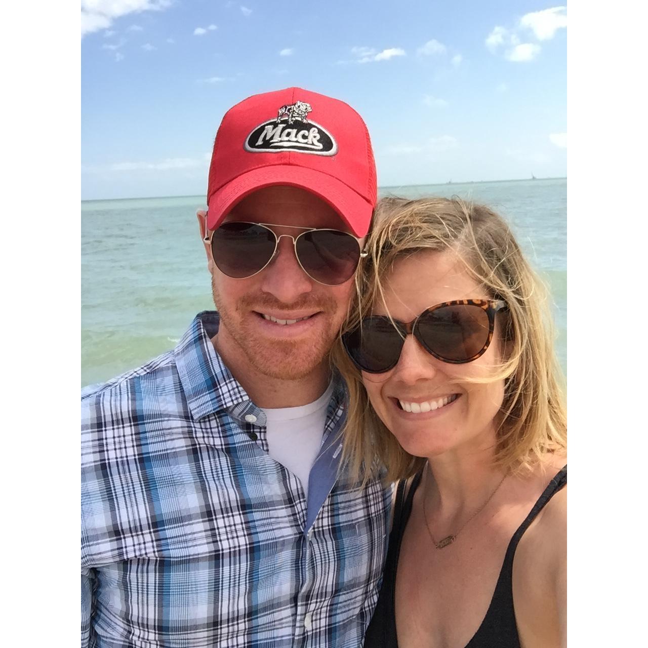 Dave's first time putting his toes in the ocea- Corpus Christi, Texas