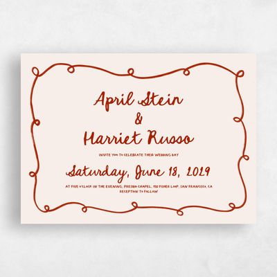 Dark Red Wedding Invitation - Fairuza Landscape