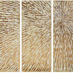 Empire Art Direct Textured Wall Art 48 x 20 eachSunshine Textured Metallic Hand Painted Wall Art by Martin Edwards Martin Edwards Gold 48-in H x 20-in W Abstract Canvas Hand-Painted Painting
