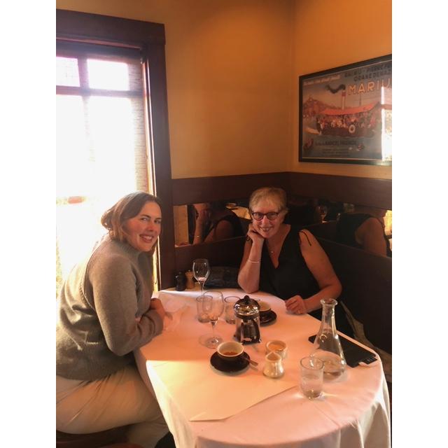 Doranne and Caitlin at Chez Panisse in October