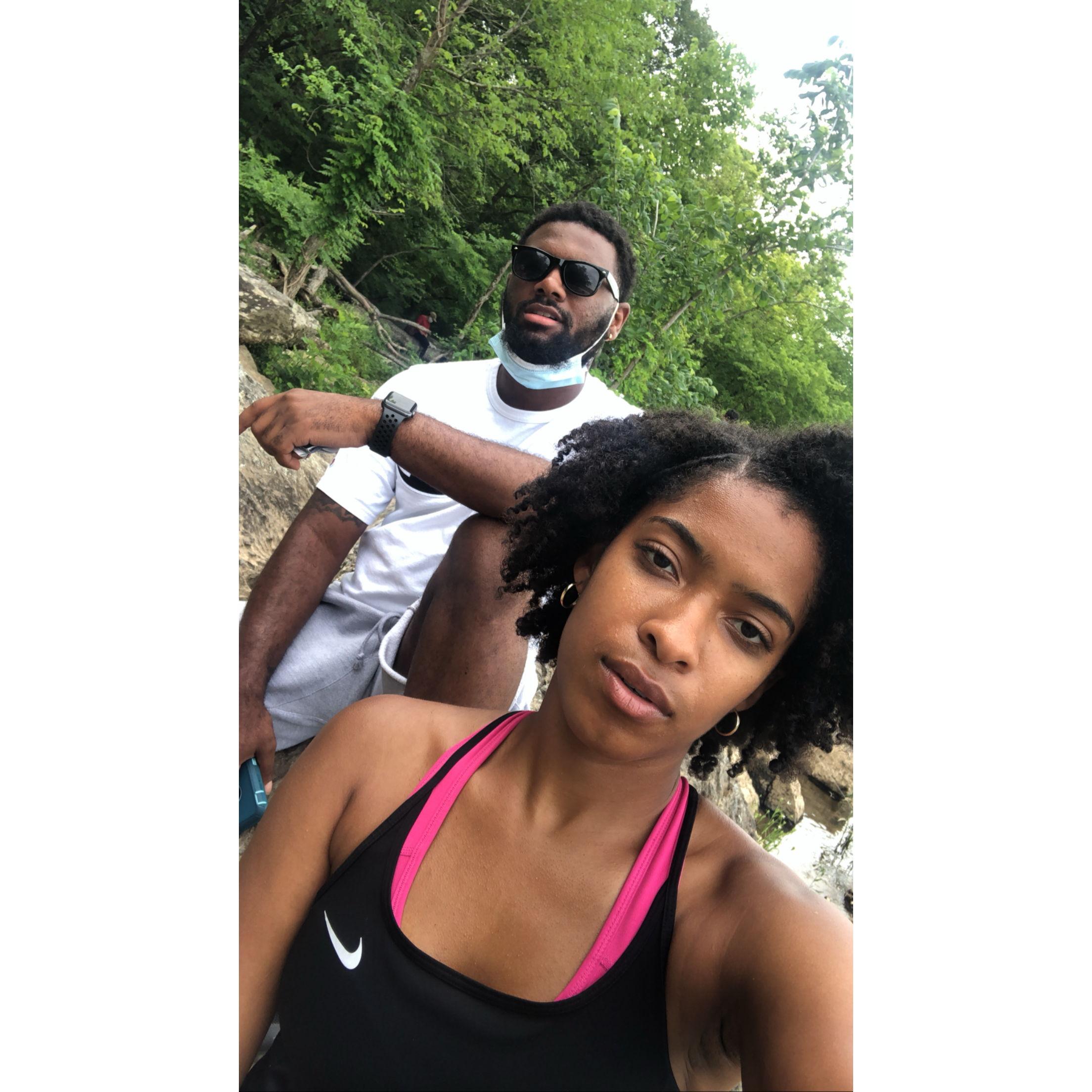 On a hike at Great Falls park.