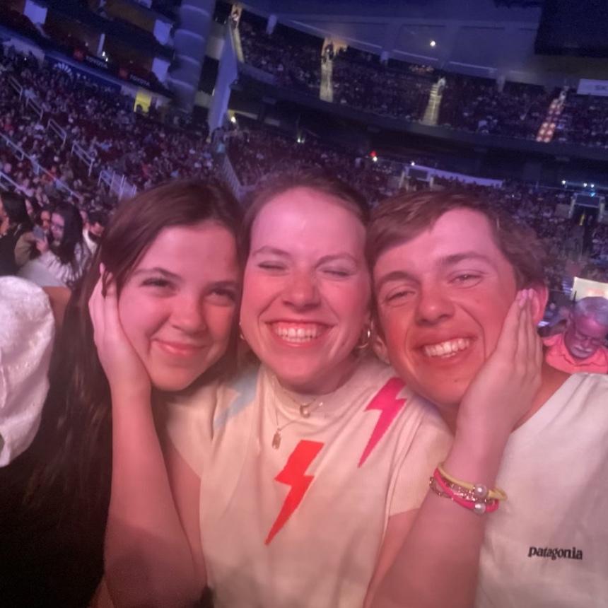 Rachel, her sister Reagan, and Carter at a Hillsong concert on her birthday!