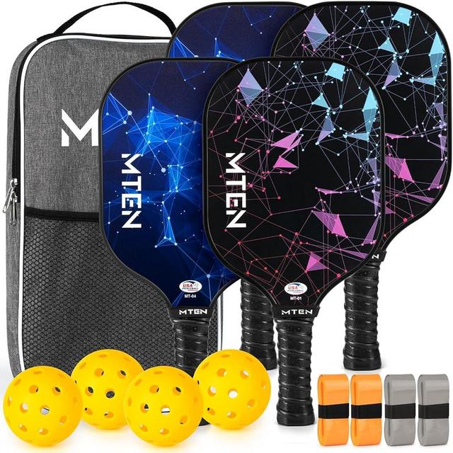 Pickleball Paddles, USAPA Approved Fiberglass Surface Pickleball Set with Pickleball Rackets, Pickle Ball Paddle Set ​for Men Women