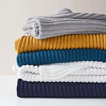 Chenille Rib Throw - Pearl gray