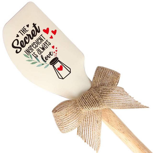 THREE HUMAN The Secret Ingredient Is Always Love Funny Silicone Spatula, Funny Baking Tool, Modern Farmhouse Kitchen Decor, Gift for Chef, Sister, Mom, Pastry Chef, Friends