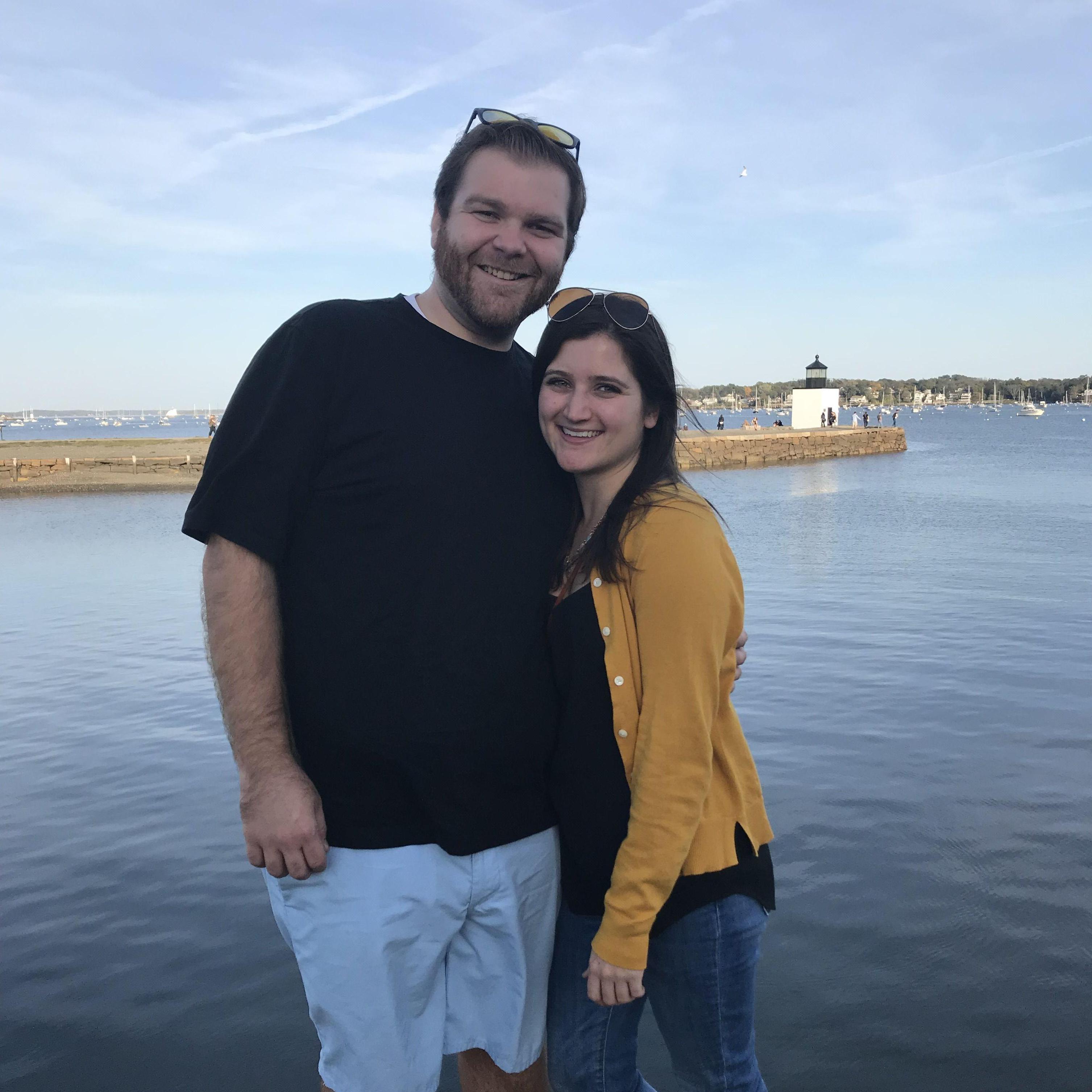 Our first photo together. We went pumpkin picking and visited Salem, MA with friends. 
October, 2017