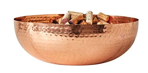 Creative Co-Op DA7390 Round Hammered Metal Bowl, 14"L x 14"W x 4.5"H, Copper