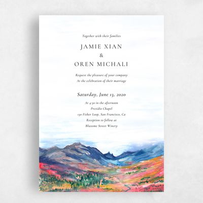 Spring, Pink Wedding Invitation - Deepcreek Portrait