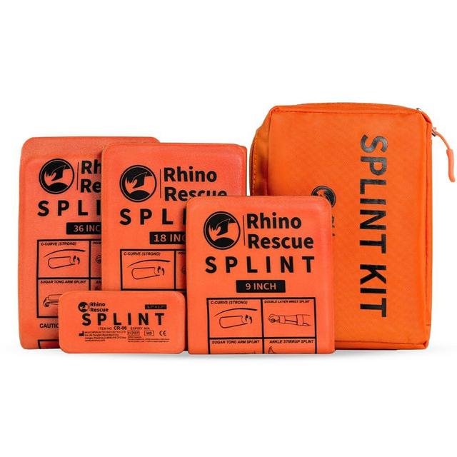 RHINO RESCUE First Aid Splint 36" X 4.3" Orange-Gray, Keep Bones in Position (4, Splint Bundle)