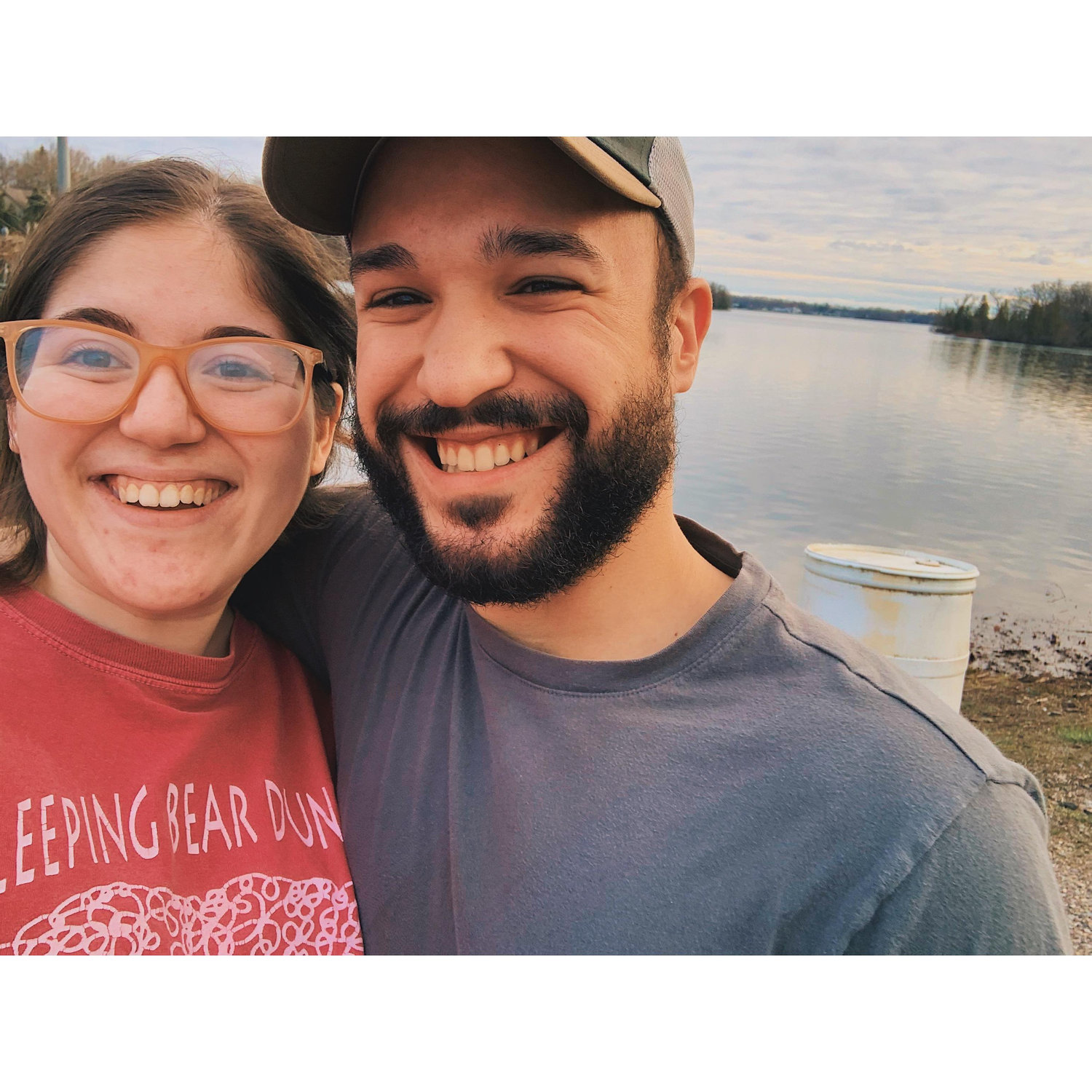 A picture of us in front of "our lake"