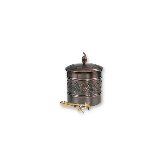 Old Dutch 3qt Antique Embossed Heritage Copper Ice Bucket with Tongs