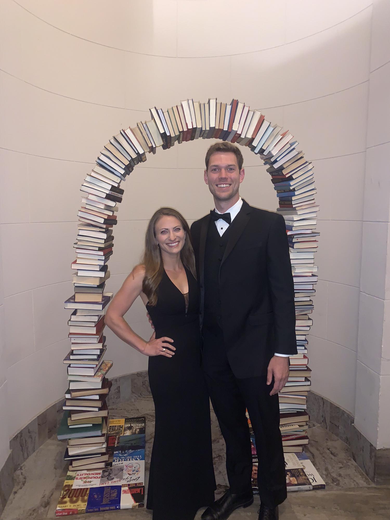 September 2021 - All dressed up for Josh's cousin's wedding at Indianapolis Central Library