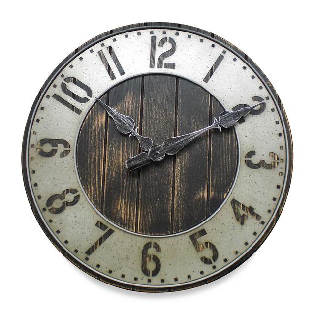Rustic Punched Metal Wall Clock