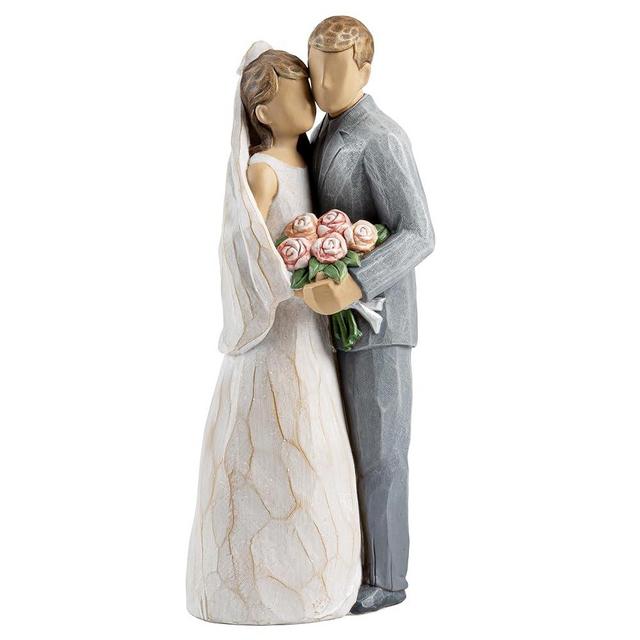 ShineOnAnegl 8“ Bride and Groom Statue Newlywed Couple Sculpture Wedding Home Decor.