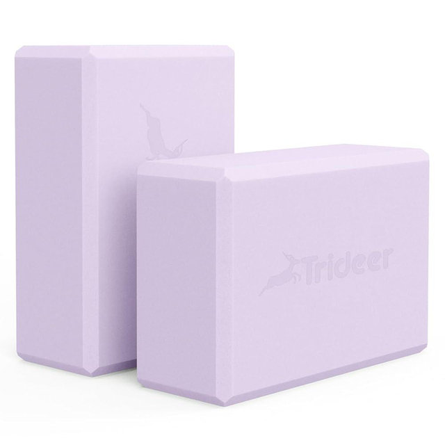 Trideer Yoga Blocks 2 Pack, Soft Non-Slip Surface Premium Foam Blocks, Supportive, Lightweight, Odor Resistant, Yoga Accessories for Pilates Meditation General Fitness Stretching Toning
