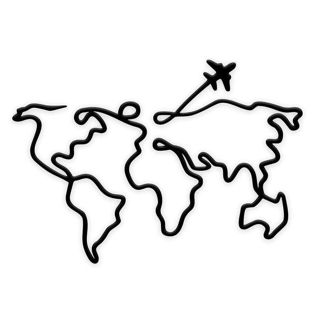 Xedatric World Map Wall Decor – Minimalist Metal Art for Travel Lovers – Perfect Travel Wall Art and Home Décor Accent