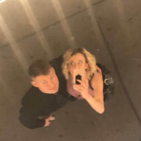 Dylan and I snapped this picture under a mirrored ceiling when we went to NYC to see a Broadway show.