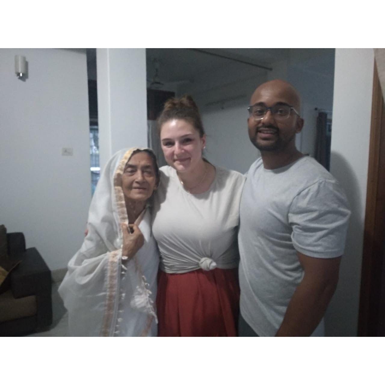 With Himshekhar's sweet grandmother, Alex and Himshekhar