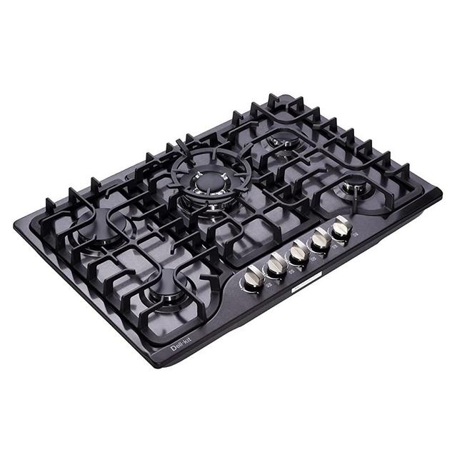 Deli-Kit 30 Inch LPG/NG Gas Cooktop Dual Fuel 5 Sealed Brass Burner Stainless Steel Hob 110V AC pulse Ignition Stainless Steel Gas Cooktops DK257-B01 Gas Hob