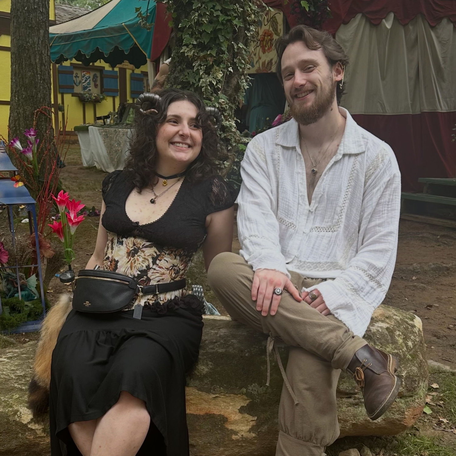 May 2026: A tiefling and an elf in love at GA Renfest.