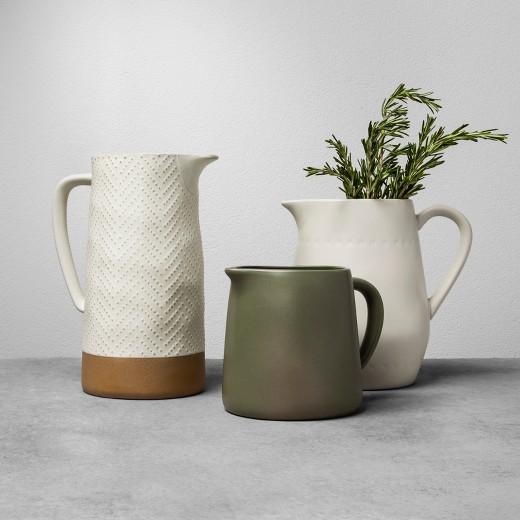 Textured Stoneware Pitcher - Cream - Hearth & Hand™ with Magnolia