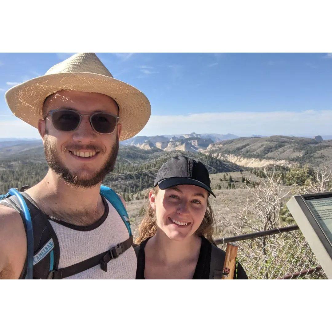 On our 16 mile hike through the backcountry of Zion National Park.