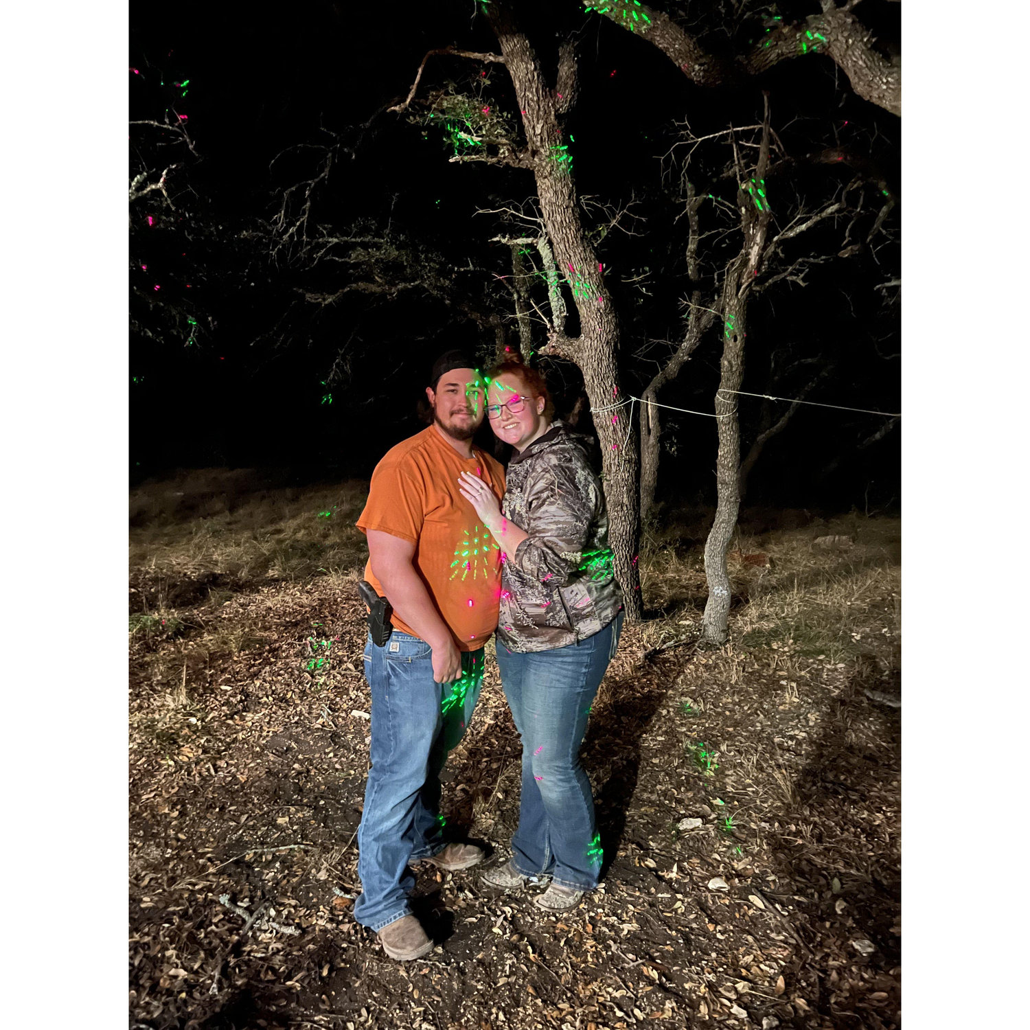 Shortly after Kyle proposed on the family ranch.