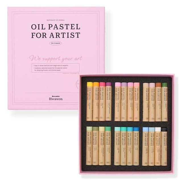 HWAWON Oil Pastels for Artist, 24 Colors Set