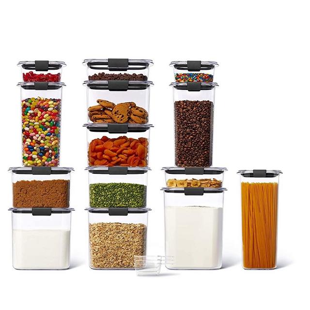 Lotfancy 27 Ounce Plastic Jars with Lids, 3 Pack Airtight Food Storage Containers, Size: 3pcs 27 oz