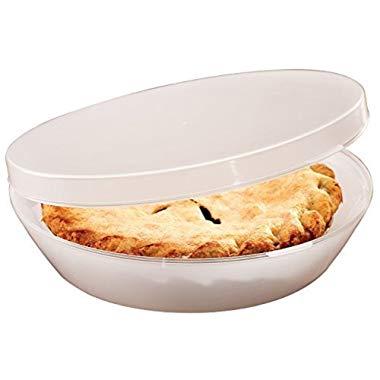 Stay Fresh Pie Keeper with Hinged Lid, Universal Storage Container, Plastic